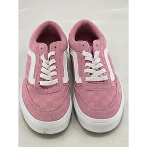 Vans Ward Low Top Sneakers Womens 8 Pink Checkerboard Canvas Suede - Good
